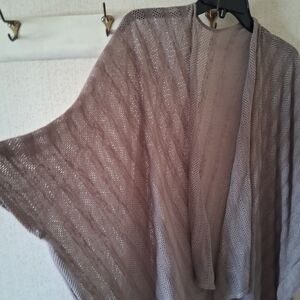 Open-Knit Draped Women’s Sweater Cardigan - Taupe